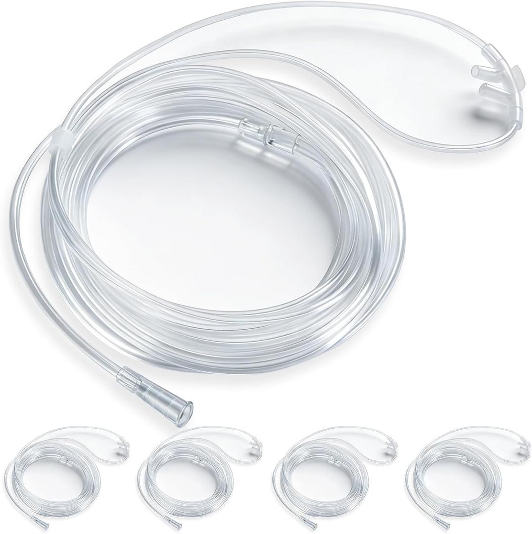 5 Pack 16Ft Oxygen Nasal Cannula for Adult, Soft Oxygen Tubing, Cannula Nasal Tubing, Kink Resistant, Lightweight Tube