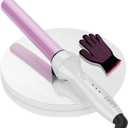 DAN Technology Curling Wand, 1 inch, Temperature Adjustable, Tourmaline Impregnated Ceramic Barrel, Dual Voltage, 60 min Shut Off, Curling Iron for Natural Curls and Long-lasting Hairstyles (White)