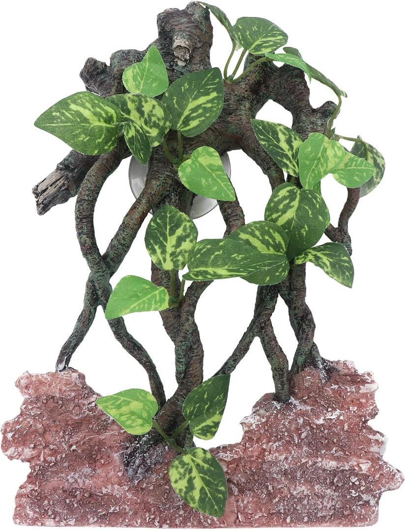 AQUA KT Reptile Climb Tree Branch Rock Background Decoration with Suction Cup for Terrarium Amphibian Lizard Snake