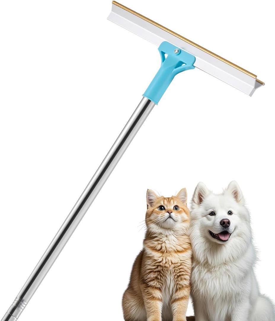 VEVOR Pet Hair Carpet Rake, 35.83-55.51 in Adjustable Long Handle Pet Hair Removal Broom, Reusable Advanced Lint Remover Scraper Dog Cat Fur Cleaning, for Carpet Rugs Mats Couch Furniture Cat Tree