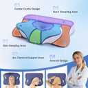Cervical Neck Pillow for Back Side Sleepers, Memory Foam Double-Side Ergonomic Contoured Pillows with Cooling Pillowcase, Mellow Sleep Pillows for Sleeping, Pillow for Neck and Shoulder