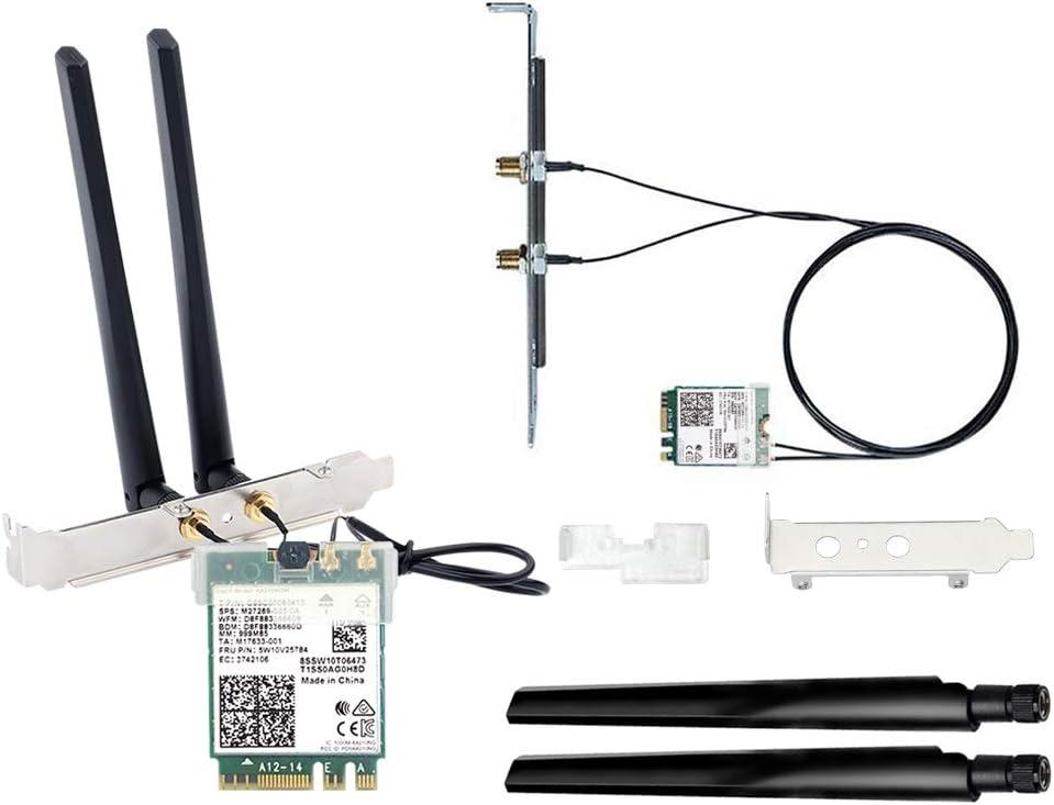 AX210 WiFi 6E WiFi Card M.2 NGFF Mini Desktop kit Adapter 6GHz BT5.2 Wireless 802.11ax 5400Mbps 2.4Ghz 5Ghz Support OFDMA MU-MIMO AX210NGW Gigabit Network Card