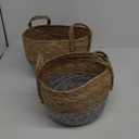 Striped with Handles Baskets 2 Pack 10x10, 12x12 Inch