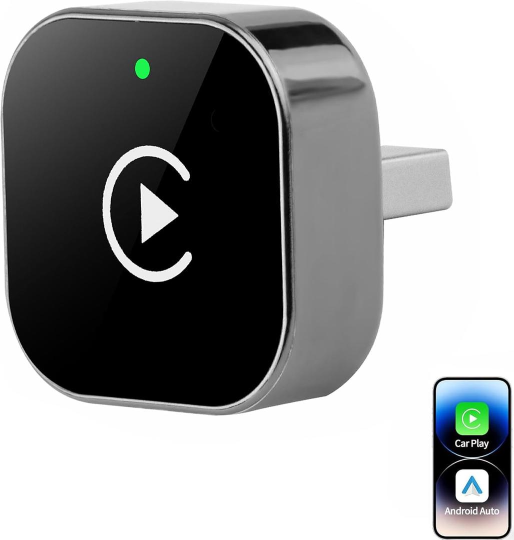 2-in-1 Wireless CarPlay Adapter for iPhone  Wireless Android auto Adapter,2026 Upgrade mini CarPlay,Fast Auto-Connect,Plug & Play, Apple Car Play for iOS 10+/ Android 11+