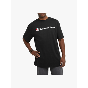 Champion, Cotton Midweight Crewneck Tee, T-Shirt for Men, Script (Reg. Or Big & Tall), Size -XXL