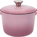 Dutch Oven Pot with Lid 1.8 qt Cast Iron Dutch Oven for Bread Baking Pink Enameled Cast Iron Rice Pot with Handels