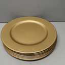 Okllen 12 Pack Plastic Gold Charger Plates, 13" Round Beaded Charger Plates for Wedding, Catering Event, Tabletop Decor, Large