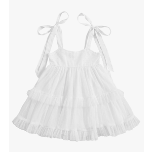 Toddler Baby Girl Summer Boho Dress Solid Color Spaghetti Strap Square Neck Tulle Dress Kids Beach Sundress. Size 12 -  18 Months