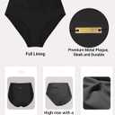 Women V Cut Full Coverage Bikini Bottom - High Waist Swim Bathing Suit Bottoms Cross V Front Swimsuit (Black, M)