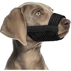 Mayerzon Dog Muzzle with Hook and Loop for Large Medium Small Dogs, Patented Soft Mesh Beagle Labrador Puppy Muzzles for Biting Chewing Grooming, Breathable, Adjustable, Allows Panting Drinking, Small