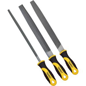 TARIST Metal File Set, 3-Piece, 8-inch,Professional Carbon Steel File, Includes Flat/Half-Round/Round,Work for Metal, Wood and More