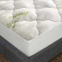 King Size Air Mattress Topper Cover, Thick Quilted Mattress Topper, Viscose Made from Bamboo Pillow Top King Mattress Pad with Deep Pocket Fits Up to 23 Inch Mattress