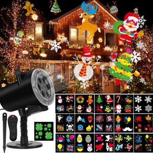 Holiday Projector Light, Syslux Halloween Christmas Projector Lights 16 HD Slides LED Waterproof Light Outdoor Indoor Lights with Remote Control for Party Garden Halloween Xmas Holiday Landscape Decor
