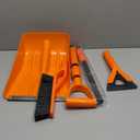 49.6" Snow Shovel Kit for Driveway Car Snow Kit with Snow Cleaning Brush Ice Scraper, Foldable Manual Snow Removal Tool, 3-Piece Detachable Winter Car Emergency Set, Orange