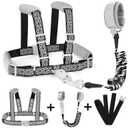 Toddler Harness Leash, Reflective Kid Harness with Anti Lost Wrist Link, Child Walking Harness Kids Leash Wristband Belt with Lock for Baby Boys Girls to Outdoor Travel