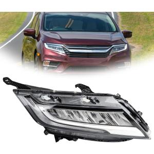 RH Full LED Headlights Assembly Compatible with 2018-2020 Honda Odyssey Headlamp Right Passenger Side Replacement 33100THRA21 HO2503189