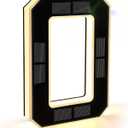 ISUNMEA 9 Inch Solar Lighted House Numbers for Outside, Light Up Waterproof LED Address Numbers Signs for Houses, Large Personalized Illuminated Exterior Modern House Numbers Light (0-Black, 9IN)