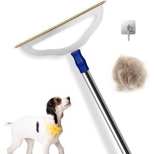 12Wide Large Metal Carpet Rake Pet Hair Removal Broom, 54" Thicker Handle Low Pile Carpet Brush, Dog Cat Pet Hair Remover, Embedded Fur Pro Clean Removal Tool, Rug Couch Stair Scraper