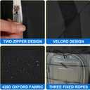 Waterproof Washer and Dryer Covers with Durable Zipper 27"W X 33"D X 39"H Large Heavy Duty Washing Machine Cover for Top Load & Outside Use, Black