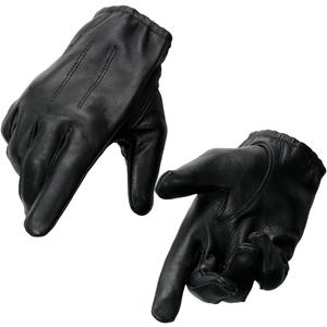 Milwaukee Leather SH887 Men's USA Deerskin Black Leather Unlined Lightweight Motorcycle Riders Gloves (X-Small)