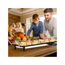 35" Electric Griddle Teppanyaki Grill, Nonstick Extra Large Cooking Plate for Pancake Barbecue, Indoor Outdoor Table Top Grill with Adjustable Temperature & Drip Tray, 2000W