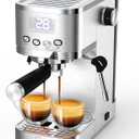 Espresso Machine 20 Bar, Espresso Maker with Milk Frother and Hot Water Wand for Cappuccino, Latte, Americano, Stainless Steel