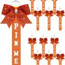 Landical Cheer Pin Me Ribbon Cheerleader Ribbon Keychain with Rhinestones Bow for Cheerleader Bag Backpack (Orange)