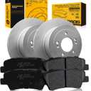 TOVASTY Rear Brake Kit Compatible with Hyundai Tucson 2016-2021 E-coated Brake Rotors and Carbon Ceramic Brakes Pads Compatible with Kia Sportage 2017-2022