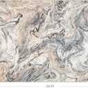Abstract Area Rug 8X10FT Soft Carpets Waves Pattern Grey & Cream