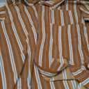 Hardaddy Men's Classic Color Contrast Striped Shirt Long Sleeve Casual Button Down Shirts Blouse (XX-Large, Brown)
