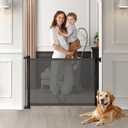 Extra-Wide Retractable Baby & Pet Gate - 31" Tall, Extends up to 71" Wide, Easy One-Hand Operation, Family Choice Award Winner, Safe for Kids & Pets, Indoor & Outdoor, Black