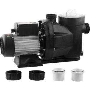 Pool Pump with Timer Above Ground/1.5HP Swimming Pool Pump,7350GPH In/Above Ground Pool Pump with 39'' Electric Cord,High Efficiency and Low Noise,Apply to Water Circulation in Filtration System
