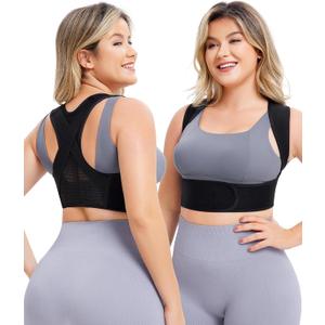 URSEXYLY Posture Corrector for Women,Adjustable Upper Back Brace for Posture, Breathable Back Straightener Posture Corrector,Comfortable Back Shoulder Clavicle Support &Neck Pain Relief (Black, M/L)