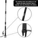 4-Claw Weed Puller Tool,45'' Stand Up Heavy Duty Long Handle Weeding Tool,High-Strength Stainless Steel Garden Weed Remover Tool,Without Bending DesignErgonomic