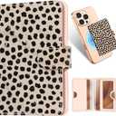 Shorogyt for Magnetic Phone Wallet Compatible with Magsafe Card Holder - Luxury Slim Leather Mag Wallets for Women Fit 4 Cards, for iPhone 17/16/15/14/13/12 Series for Apple RFID Magnet, Almond Latte