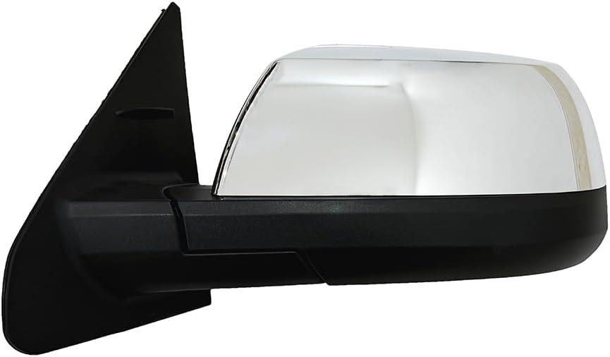 Fit for Toyota Tundra 2014-2019 Chrome Door Mirror Assembly Power Heated Glass with Signal Light and Blind Spot with Memory and Power Folding 18 Pins Left Driver Side LH