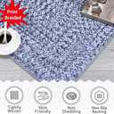 ROYHOME 8x10 Area Rug Machine Washable Rug for Living Room Print Braided Accent Rug Stain Resistant Non-Slip Carpet Farmhouse Solid Printed Textured Floor Cover for Home Decor, Blue