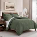 Levtex Home - Cloud Waffle Forest Green Comforter Set - King Comforter + Two King Pillow Cases - Waffle Weave - Forest Green - Comforter (106 x 94in.) and Pillow Case (36 x 20in.) - Cotton, King/Cal King Comforter
