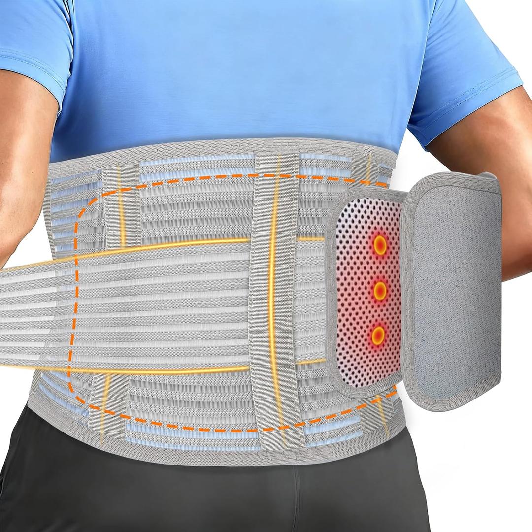 Back Support for Low Back Pain, Waist Support Back Support belt, for Scoliosis and Lumbar Disc Herniation, Thin Mesh Fits the Waist and is Suitable For Men and Women (Gray, XX-Large)
