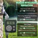 Hose Timer, Zuomeng Water Timer for Garden Hose with Dual Power System, Leak-Proof Design, Smart Irrigation Controller with Rain Delay, Auto & Manual Watering Modes for Lawn & Garden, Green