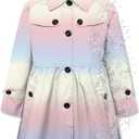 Betusline Girl's Hooded Rain Jackets Lightweight Print Waterproof Trench Coat Windbreaker Raincoats for Girls,2-14 Years (Pink)