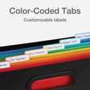 Pendaflex 7-Pocket Expanding File, with Customizable Colored Tabs, Black File Organizer, Portable Expanding File, Accordion File Organizer (52401)