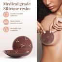 5 x Hotoo Nipple Covers for Women, Breathable and sticky Nipple Pasties, Reusable Silicone Body Pasties for Strapless Dresses (Coffee)