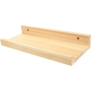 GLEAVI Practical Wooden Floating Shelf Compact Wall Display for Tiny Sundries Storage Rustic Decor for Bedroom Living Room Bathroom Pine Color