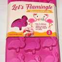 LET'S FLAMINGLE Silicone Ice Mold Trays 2 Pack Makes 30 Total Flamingo Ice Cubes