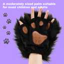 Therian Mask and Tail Set,Faux Fur Therian Tail Set,Therian Gear Paws,Fox Cat Mask Therian Tail For Christmas Party Cosplay (BLACK)