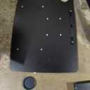 AVLT 44" Height Adjustable Foot Pedal Rolling Desk with Shelf (3 ft 8 inches) - Pneumatic Laptop Standing Desk Cart - Mobile Laptop Cart - Black Computer Projector Cart with Brake Casters