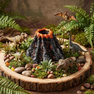 Motiskyy Resin Fake Volcano for Jungle Safari Dinosaur Theme Birthday Party Decorations Table Centerpieces Artificial Lava Statue Resin Models for Lava Jungle Dino Themed Birthday Party Supplies