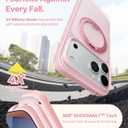 TORRAS for iPhone 17 Pro Max Case, 360 Magnetic Stand, [Fit for MagSafe] [4X Military-Grade Protection] Slim Case for iPhone 17 Pro Max Phone case,6.9", Translucent Pink, Ostand O3 Fitness Series
