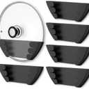 Universal Pot Lid Organizer for Cabinet - Upgraded Patented Niceyos 6 Pack Pan Lids Organizers Inside Door Wall Mount Pots Top Storage Rack Holder Kitchen, Fits 6" to 13" (Black)